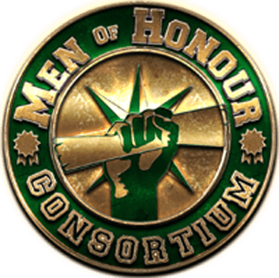 Men of Honour Consortium emblem - a golden fist holding a torch, symbolising strength and enlightenment